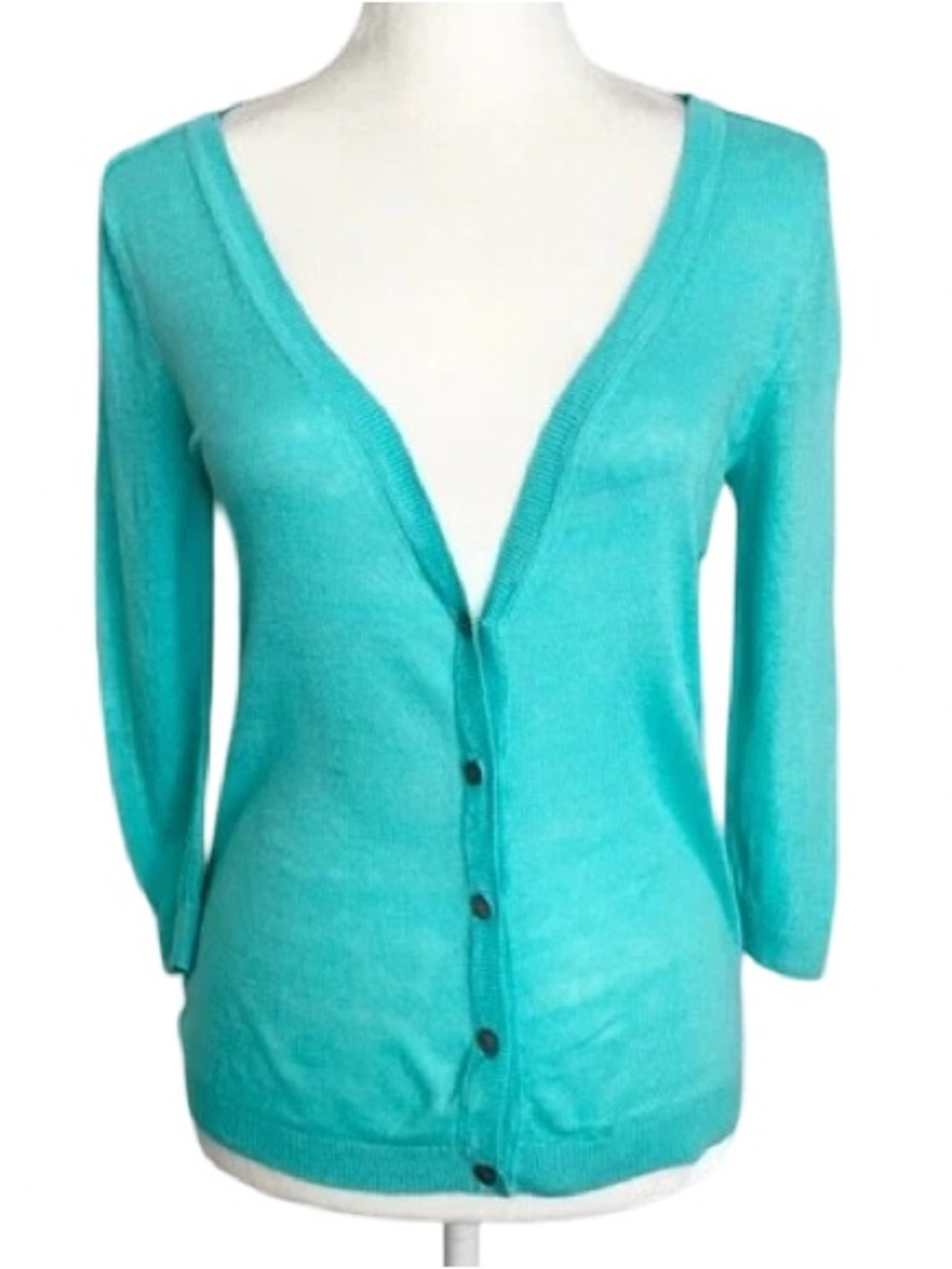 🦚 Banana‎ Republic Teal Button-Front Women's Cardigan